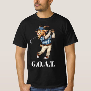 Funny Goat Golfer Swinging Club T-Shirt