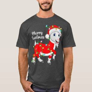Funny Goat Lover Xmas Lights Santa Goat Christmas  T-Shirt