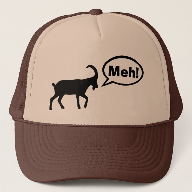 Funny Goat Meh Word Bubble Hat (Front)