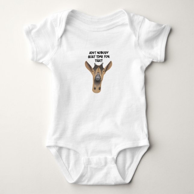 Funny Goat Onsie Baby Bodysuit (Front)