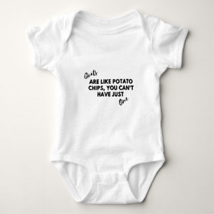 Funny Goat Quote: Goats are Like Potato Chips Baby Bodysuit