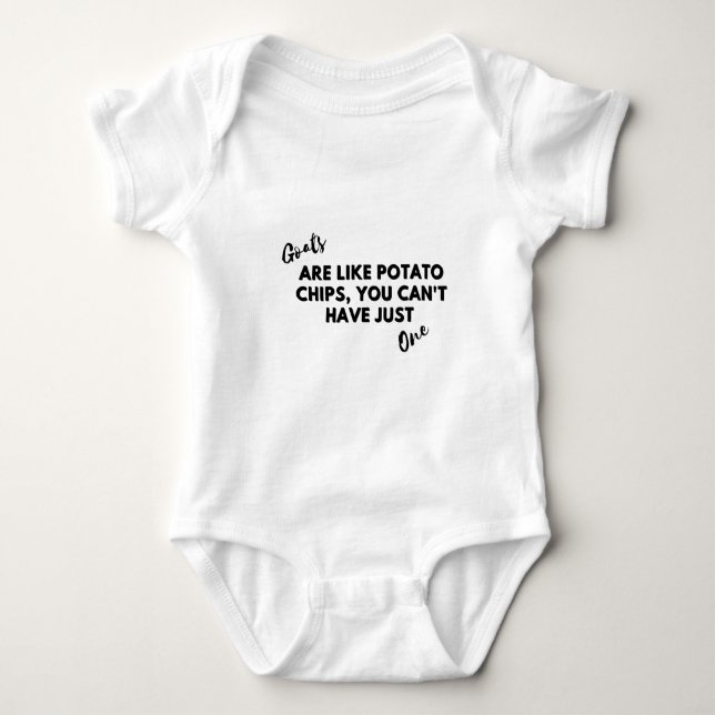Funny Goat Quote: Goats are Like Potato Chips  Baby Bodysuit (Front)