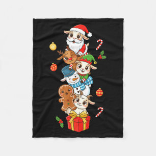 Funny Goat Santa Elf Snowman Christmas Womens Mens Fleece Blanket