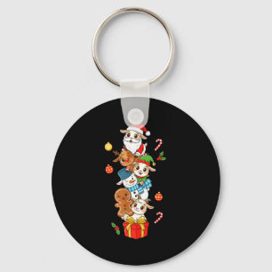 Funny Goat Santa Elf Snowman Christmas Womens Mens Key Ring