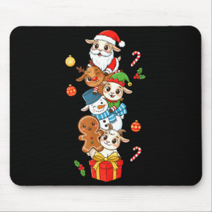 Funny Goat Santa Elf Snowman Christmas Womens Mens Mouse Mat
