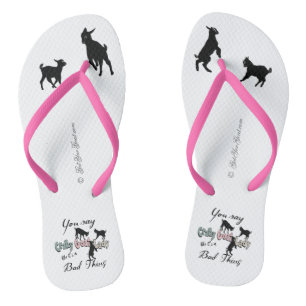 FUNNY GOAT SAYING    Crazy Goat Lady Cool Pastels Flip Flops
