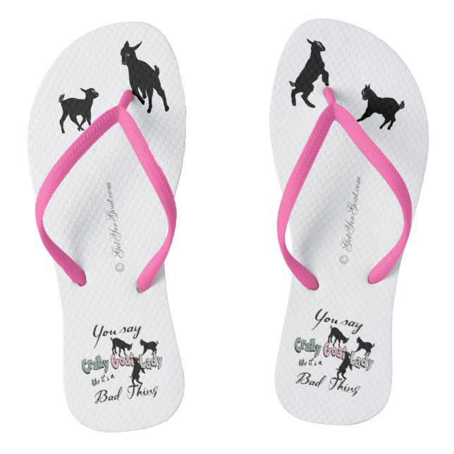 FUNNY GOAT SAYING  | Crazy Goat Lady Cool Pastels Flip Flops (Footbed)