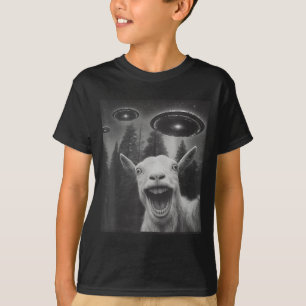 Funny Goat Selfie Alien UFO for Men Women n Boy T-Shirt