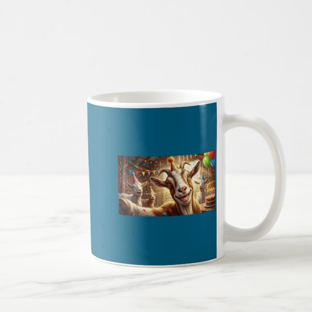 Funny Goat Selfie Birthday Party Cute Farm Animal  Coffee Mug (Right)