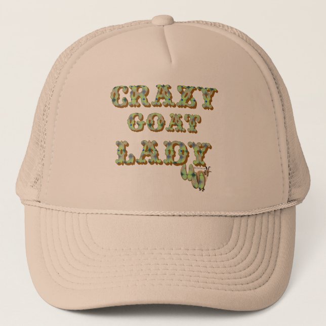 Funny Goat Shirt Crazy Goat Lady 3 Trucker Hat (Front)