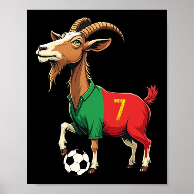 Funny Goat Soccer Football Graphic Men Women Kids  Poster (Front)