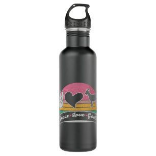 Funny Goat Vintage Retro Peace Love Goats Farm Gir 710 Ml Water Bottle