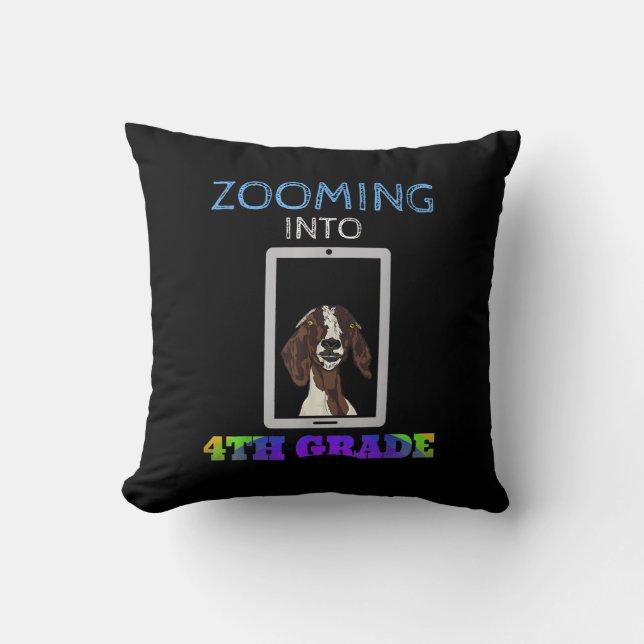 Funny Goat Virtual 4th Grader Back To School 2020 Cushion (Front)