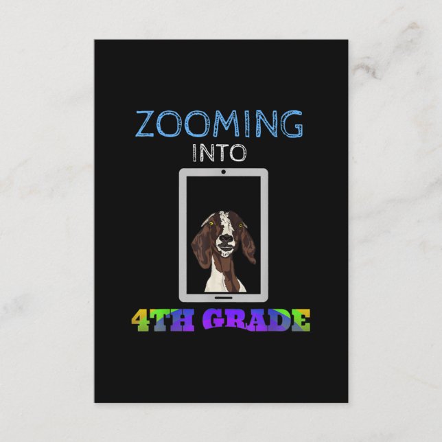 Funny Goat Virtual 4th Grader Back To School 2020 Enclosure Card (Front)