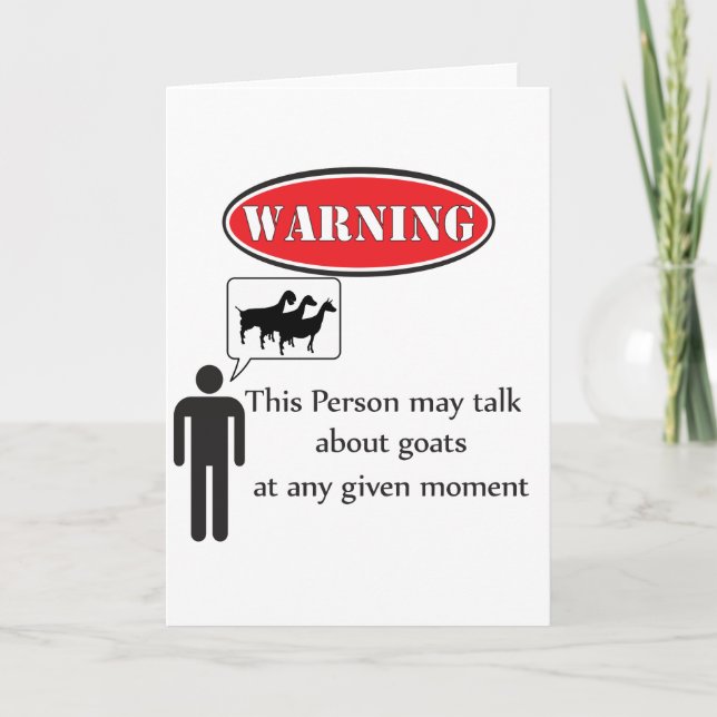 Funny Goat Warning Card (Front)