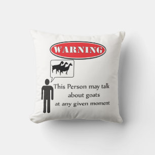 Funny Goat Warning Cushion