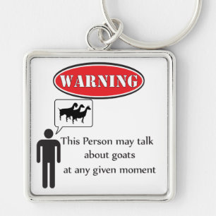 Funny Goat Warning Key Ring
