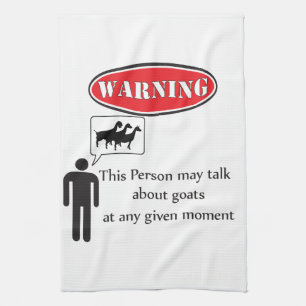 Funny Goat Warning Tea Towel