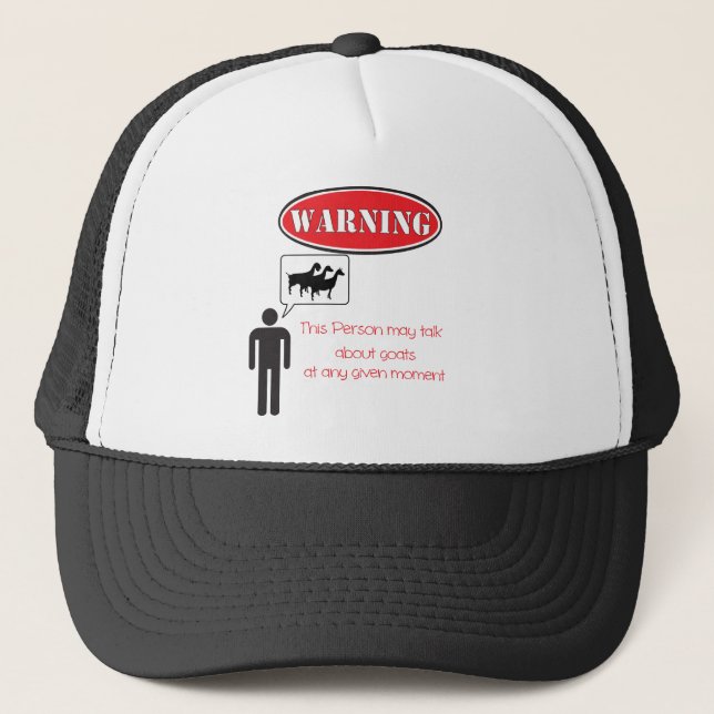 Funny Goat Warning Trucker Hat (Front)