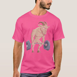 Funny Goat Weightlifting Deadlift Fitness Gym Barb T-Shirt