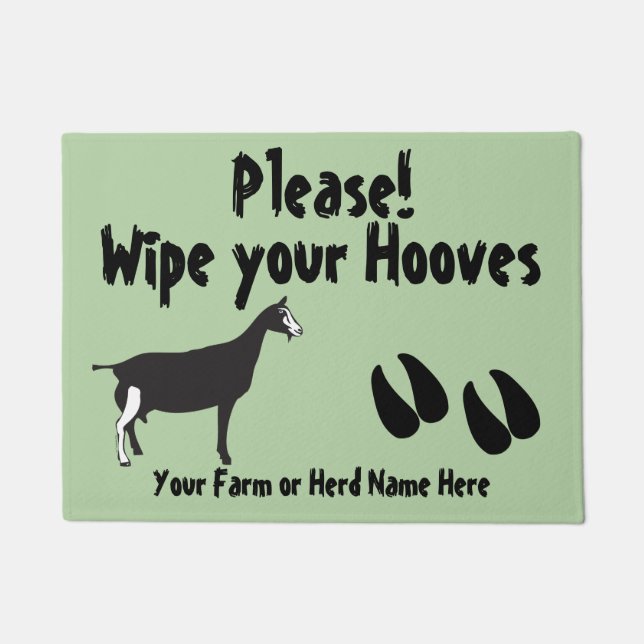 Funny Goat Wipe your Hooves Toggenburg Goat Doormat (Front)