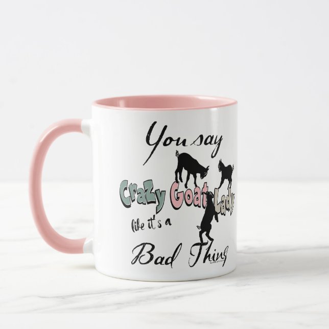 FUNNY GOAT | You Say Crazy Goat Lady SW Pastels Mug (Left)