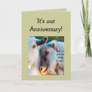 Funny Goats Anniversary Cartoon Spouse or Partner Card