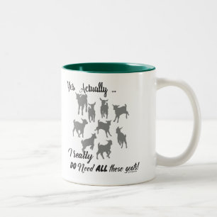 FUNNY GOATS   DO NEED all These Goats GetYerGoat™ Two-Tone Coffee Mug
