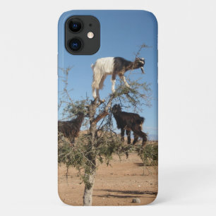 Funny goats in a tree iPhone 11 case