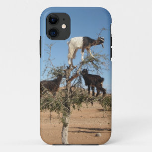 Funny goats in a tree iPhone 11 case