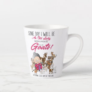 Funny Goats- Old Lady House Full of Goats Latte Mug