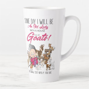 Funny Goats- Old Lady House Full of Goats Latte Mug