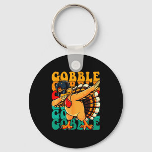 Funny Gobble Gobble Turkey Day Happy Thanksgiving  Key Ring