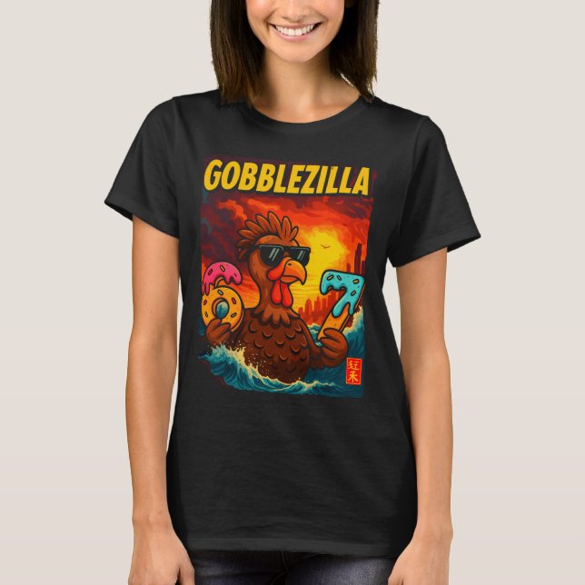 Funny Gobblezilla Meme Thanksgiving And 6-7 Christ T-Shirt (Front)