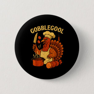 Funny Gobbol Italian Gobble Turkey Day Fall Thanks 6 Cm Round Badge