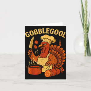 Funny Gobbol Italian Gobble Turkey Day Fall Thanks Card