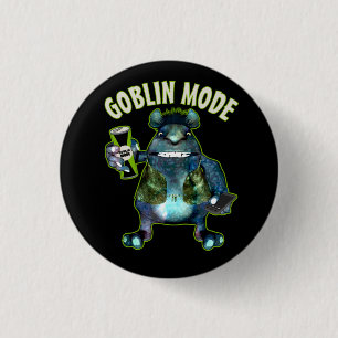 Funny Goblin Mode Lazy Troll Slobbin Antisocial  T 3 Cm Round Badge