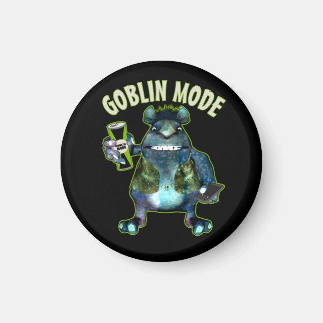 Funny Goblin Mode Lazy Troll Slobbin Antisocial  T Magnet (Front)