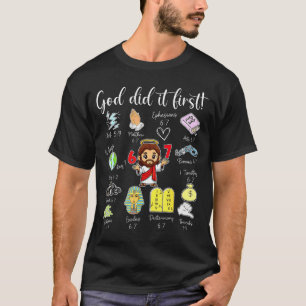 Funny God Did It First 67 Meme Jesus Christian Bib T-Shirt