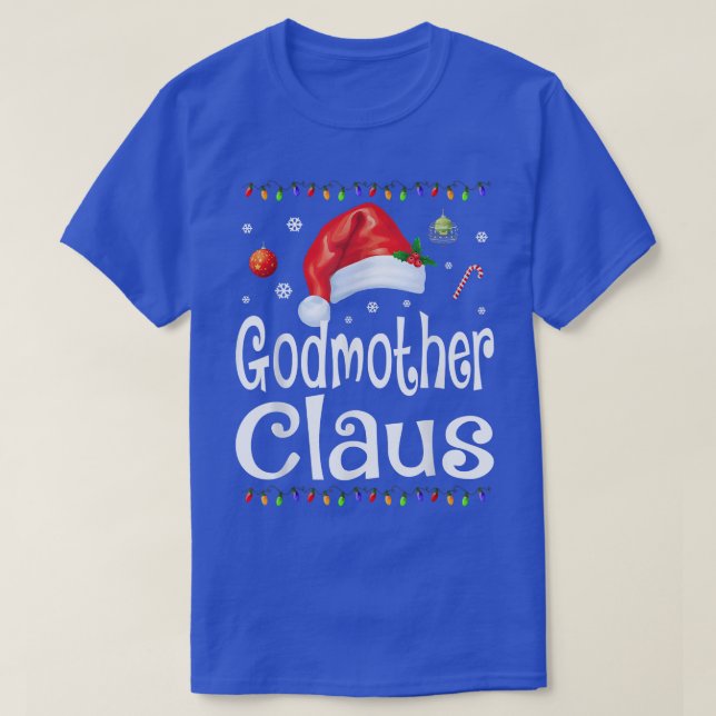 Funny Godmother Claus Christmas  Pyjamas Santa Gif T-Shirt (Design Front)