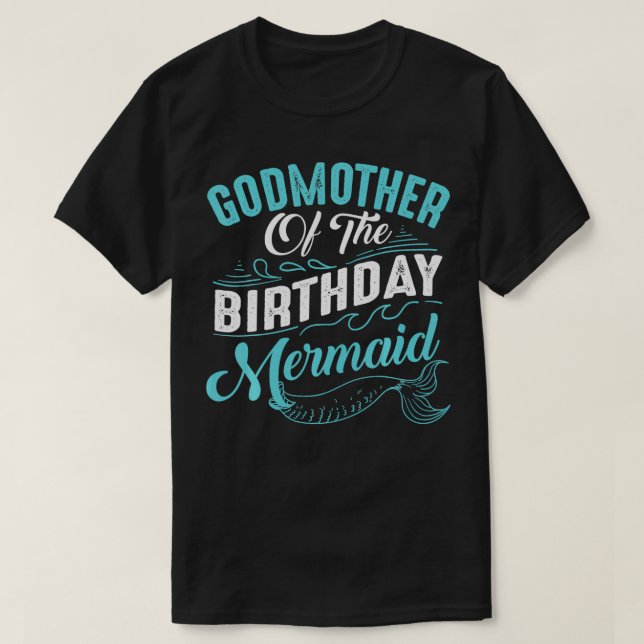 Funny Godmother Mermaid Birthday Gift Women Cool S T-Shirt (Design Front)
