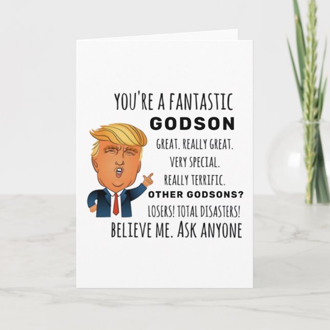 Funny Godson Birthday Best Gift Card (Front)