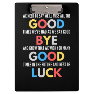 Funny Going Away Farewell Clipboard