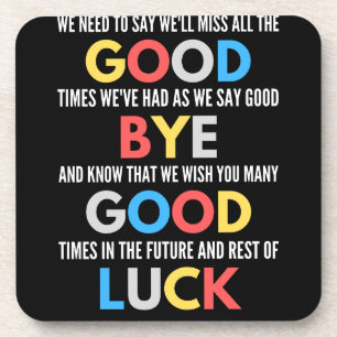 Funny Going Away Farewell Coaster