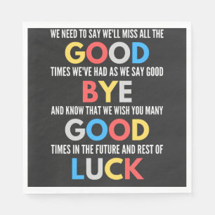 Funny Going Away Farewell Napkin