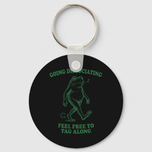 Funny Going Dissociating Frog Tag Along Goblincore Key Ring