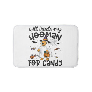 Funny Golden Dog Halloween Ghost Spooky Bath Mat