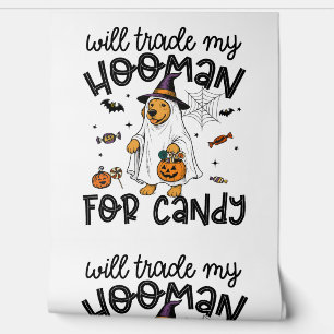 Funny Golden Dog Halloween Ghost Spooky Wallpaper