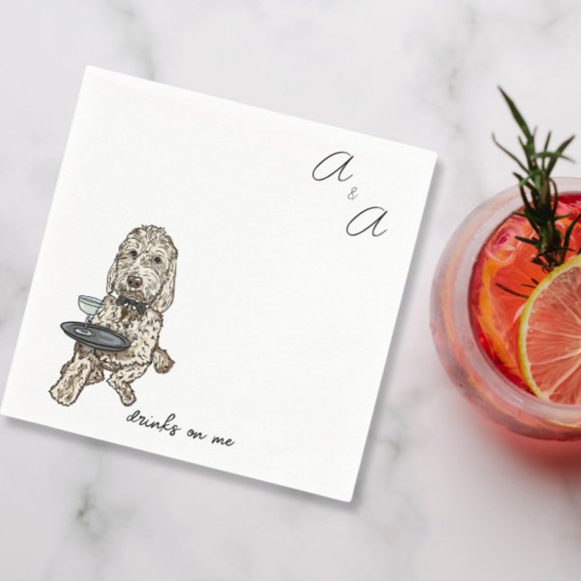Funny Golden Doodle Cocktail  Napkin (Creator Uploaded)