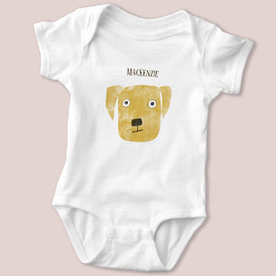 Funny Golden Labrador Retriever Dog Custom Baby Bodysuit
